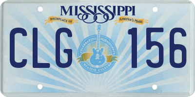 MS license plate CLG156