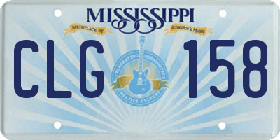 MS license plate CLG158