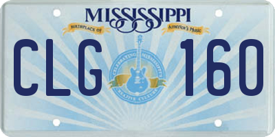 MS license plate CLG160