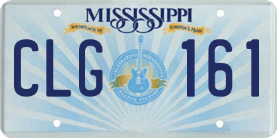 MS license plate CLG161