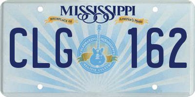 MS license plate CLG162