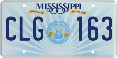 MS license plate CLG163