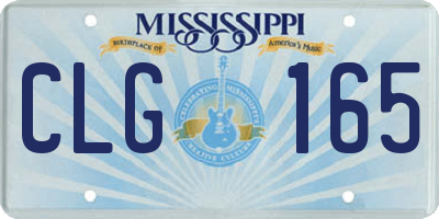 MS license plate CLG165