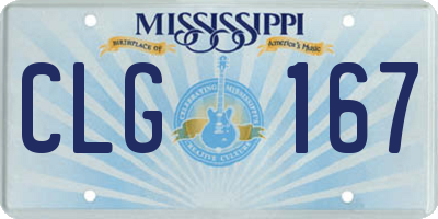 MS license plate CLG167