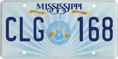 MS license plate CLG168