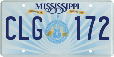 MS license plate CLG172