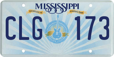MS license plate CLG173