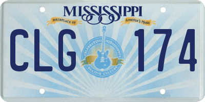 MS license plate CLG174