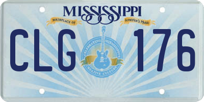 MS license plate CLG176