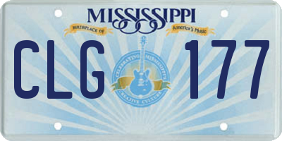 MS license plate CLG177