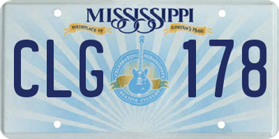MS license plate CLG178