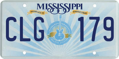 MS license plate CLG179