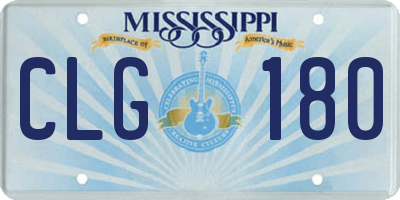 MS license plate CLG180