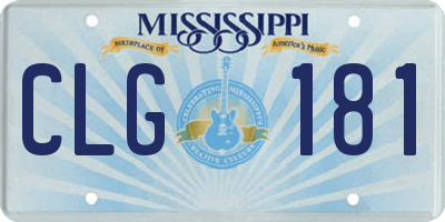 MS license plate CLG181