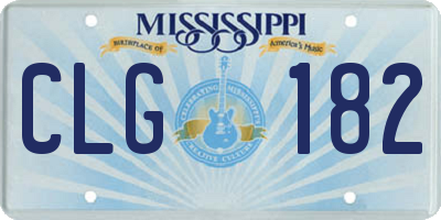 MS license plate CLG182