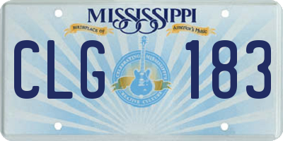 MS license plate CLG183