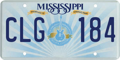 MS license plate CLG184