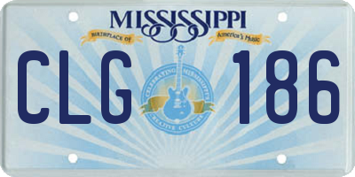 MS license plate CLG186