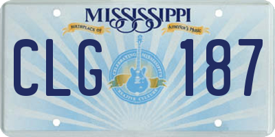 MS license plate CLG187