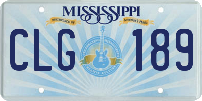 MS license plate CLG189