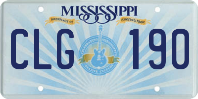 MS license plate CLG190