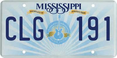 MS license plate CLG191