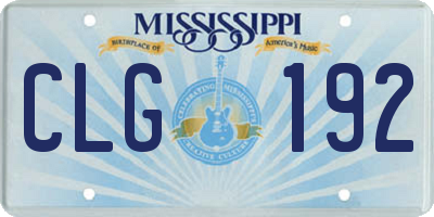 MS license plate CLG192