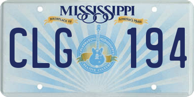 MS license plate CLG194