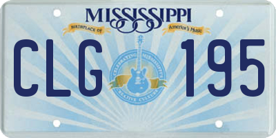 MS license plate CLG195