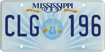 MS license plate CLG196