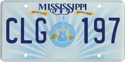 MS license plate CLG197