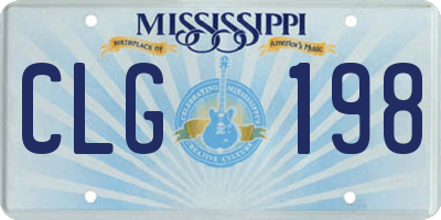 MS license plate CLG198