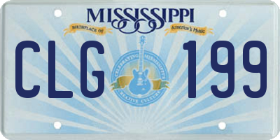 MS license plate CLG199