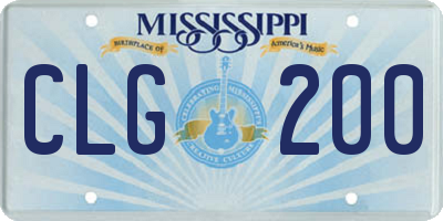 MS license plate CLG200