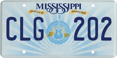 MS license plate CLG202