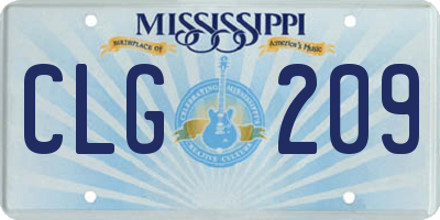 MS license plate CLG209
