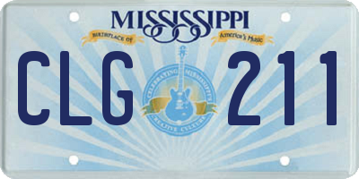 MS license plate CLG211