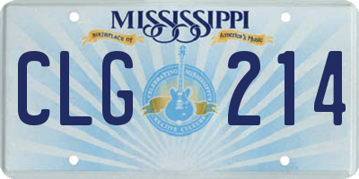 MS license plate CLG214