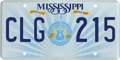 MS license plate CLG215