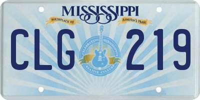 MS license plate CLG219