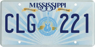 MS license plate CLG221