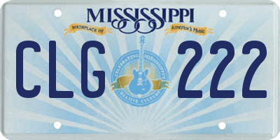 MS license plate CLG222