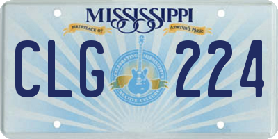MS license plate CLG224