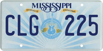 MS license plate CLG225