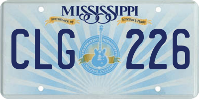 MS license plate CLG226