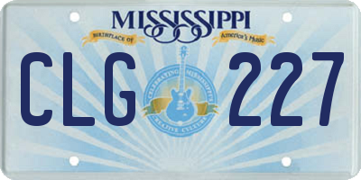 MS license plate CLG227