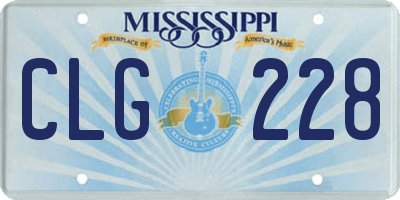 MS license plate CLG228