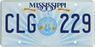 MS license plate CLG229