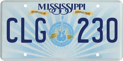 MS license plate CLG230