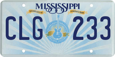 MS license plate CLG233